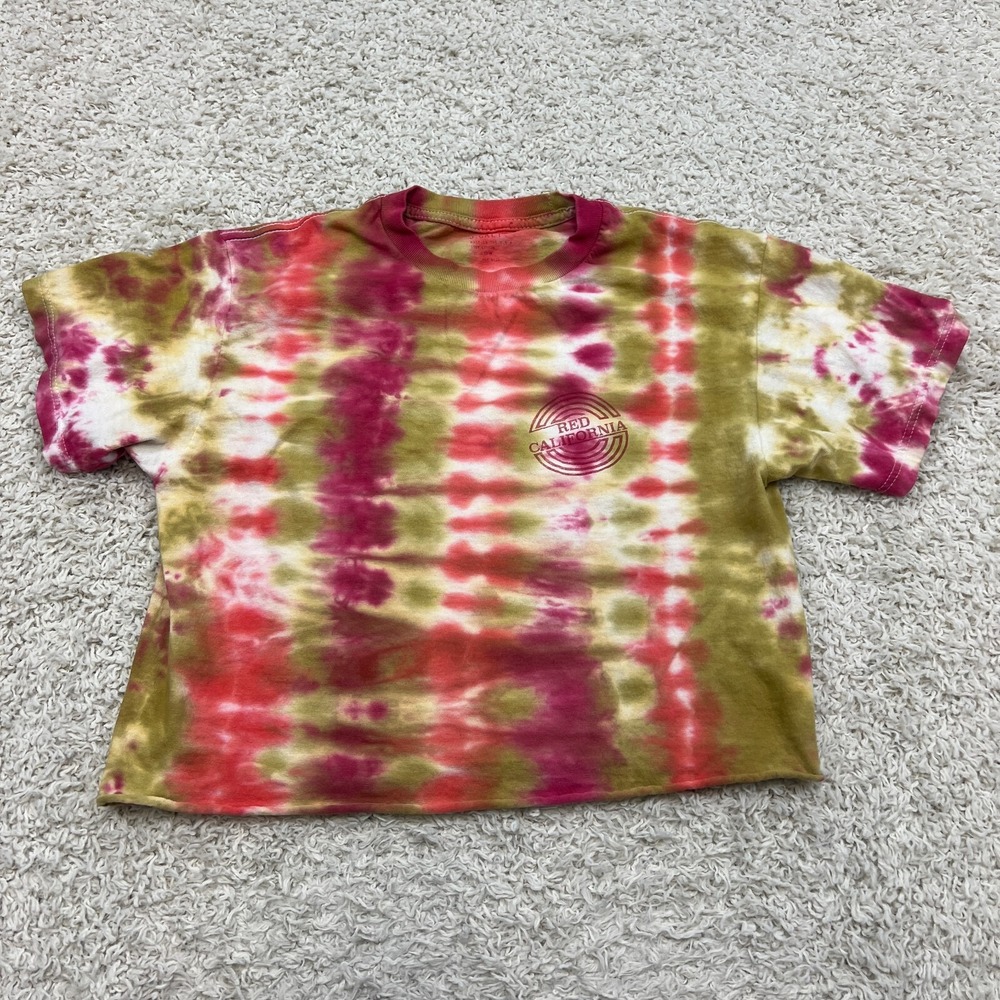 Brandy J Galt T Shirt Womens One Size Tie Dye Cropped Short Sleeve California